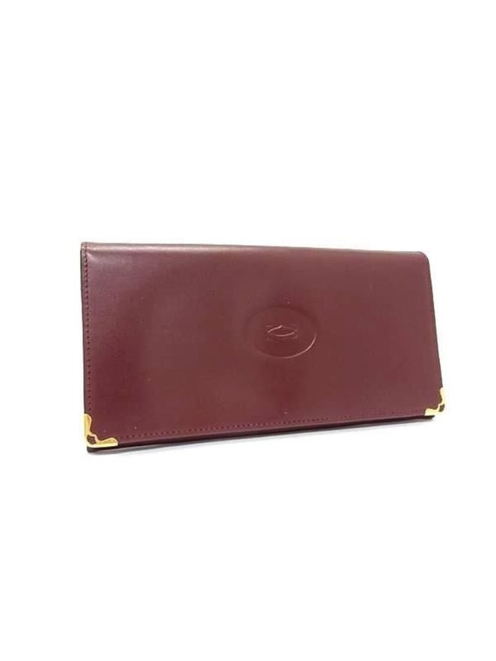 Cartier Wallet Must Line Bordeaux Leather Gold Bifold